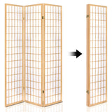 NNEDSZ 4 Panel Wooden Room Divider - Natural