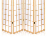NNEDSZ 4 Panel Wooden Room Divider - Natural
