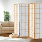NNEDSZ 4 Panel Wooden Room Divider - Natural