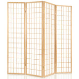 NNEDSZ 6 Panel Room Divider Privacy Screen Foldable Pine Wood Stand Natural