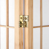 NNEDSZ 6 Panel Room Divider Privacy Screen Foldable Pine Wood Stand Natural