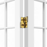 NNEDSZ 6 Panel Room Divider Privacy Screen Foldable Pine Wood Stand White