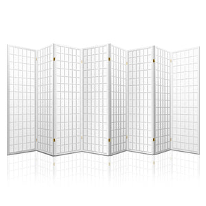 NNEDSZ 8 Panel Room Divider Privacy Screen Dividers Stand Oriental Vintage White