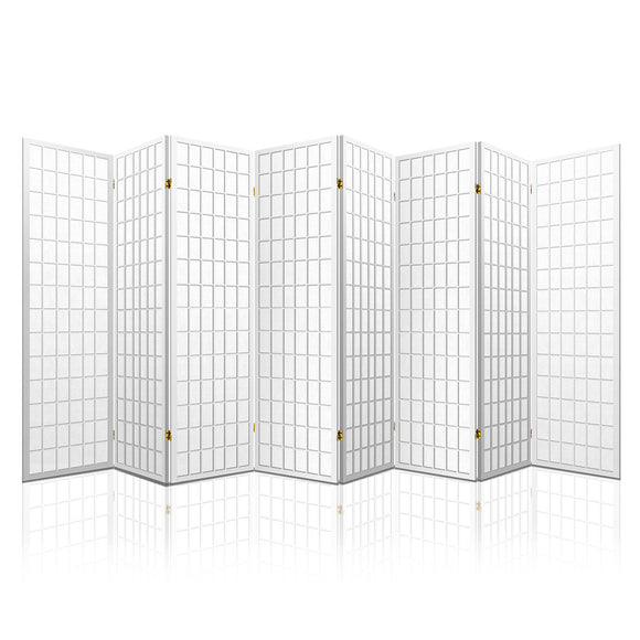 NNEDSZ 8 Panel Room Divider Privacy Screen Dividers Stand Oriental Vintage White