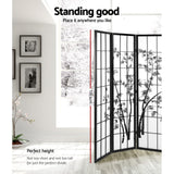 NNEDSZ 3 Panel Room Divider Screen Privacy Dividers Pine Wood Stand Shoji Bamboo Black White