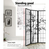 NNEDSZ 8 Panel Room Divider Screen Privacy Dividers Pine Wood Stand Shoji Bamboo Black White