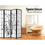 NNEDSZ 8 Panel Room Divider Screen Privacy Dividers Pine Wood Stand Shoji Bamboo Black White