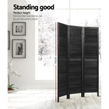 NNEDSZ 3 Panel Room Divider Screen Privacy Wood Dividers Timber Stand Black