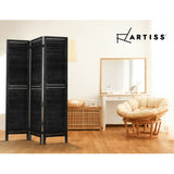 NNEDSZ 3 Panel Room Divider Screen Privacy Wood Dividers Timber Stand Black