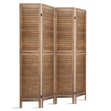 NNEDSZ Room Divider Privacy Screen Foldable Partition Stand 4 Panel Brown