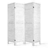 NNEDSZ 4 Panel Foldable Wooden Room Divider - White