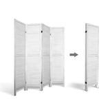 NNEDSZ 4 Panel Foldable Wooden Room Divider - White