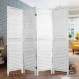 NNEDSZ 4 Panel Foldable Wooden Room Divider - White