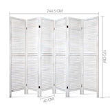 NNEDSZ 6 Panel Room Divider Privacy Screen Foldable Wood Stand White