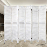 NNEDSZ 6 Panel Room Divider Privacy Screen Foldable Wood Stand White
