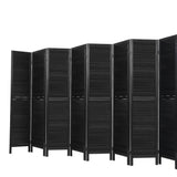 NNEDSZ 8 Panel Room Divider Screen Privacy Wood Dividers Timber Stand Black