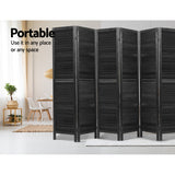 NNEDSZ 8 Panel Room Divider Screen Privacy Wood Dividers Timber Stand Black
