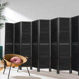 NNEDSZ 8 Panel Room Divider Screen Privacy Wood Dividers Timber Stand Black