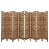 NNEDSZ Room Divider Screen 8 Panel Privacy Wood Dividers Stand Bed Timber Brown