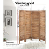 NNEDSZ Room Divider Screen 8 Panel Privacy Wood Dividers Stand Bed Timber Brown
