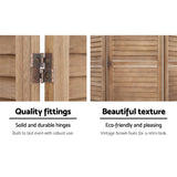 NNEDSZ Room Divider Screen 8 Panel Privacy Wood Dividers Stand Bed Timber Brown