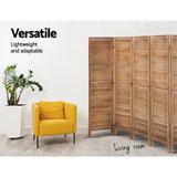 NNEDSZ Room Divider Screen 8 Panel Privacy Wood Dividers Stand Bed Timber Brown