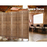 NNEDSZ Room Divider Screen 8 Panel Privacy Wood Dividers Stand Bed Timber Brown
