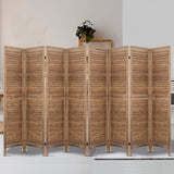 NNEDSZ Room Divider Screen 8 Panel Privacy Wood Dividers Stand Bed Timber Brown