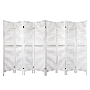 NNEDSZ Room Divider Screen 8 Panel Privacy Wood Dividers Stand Bed Timber White