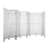 NNEDSZ Room Divider Screen 8 Panel Privacy Wood Dividers Stand Bed Timber White