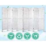 NNEDSZ Room Divider Screen 8 Panel Privacy Wood Dividers Stand Bed Timber White