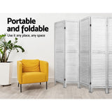 NNEDSZ Room Divider Screen 8 Panel Privacy Wood Dividers Stand Bed Timber White