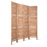 NNEDSZ Room Divider Privacy Screen Foldable Partition Stand 4 Panel Brown