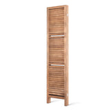 NNEDSZ Room Divider Privacy Screen Foldable Partition Stand 4 Panel Brown