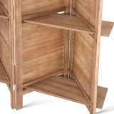 NNEDSZ Room Divider Privacy Screen Foldable Partition Stand 4 Panel Brown