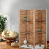 NNEDSZ Room Divider Privacy Screen Foldable Partition Stand 4 Panel Brown
