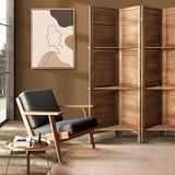 NNEDSZ Room Divider Privacy Screen Foldable Partition Stand 4 Panel Brown