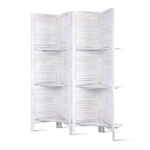 NNEDSZ Room Divider Privacy Screen Foldable Partition Stand 4 Panel White