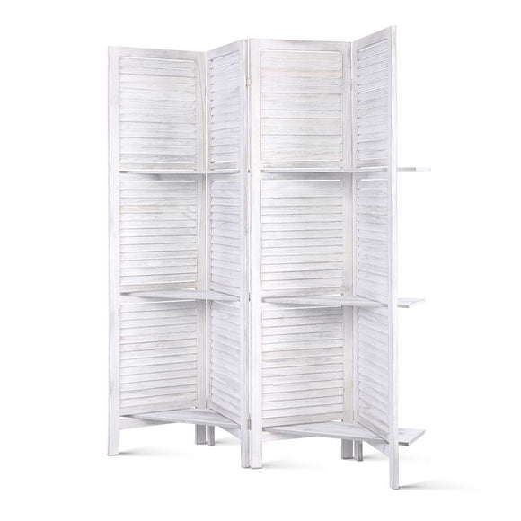 NNEDSZ Room Divider Privacy Screen Foldable Partition Stand 4 Panel White