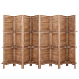 NNEDSZ Room Divider Screen 8 Panel Privacy Dividers Shelf Wooden Timber Stand
