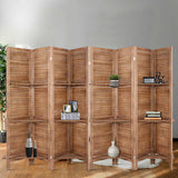 NNEDSZ Room Divider Screen 8 Panel Privacy Dividers Shelf Wooden Timber Stand