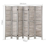 NNEDSZ 6 Panel Room Divider Privacy Screen Foldable Wood Stand Grey