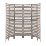 NNEDSZ 6 Panel Room Divider Privacy Screen Foldable Wood Stand Grey