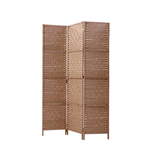 NNEDSZ 3 Panel Room Divider Screen Privacy Rattan Dividers Stand Fold Natural