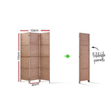 NNEDSZ 3 Panel Room Divider Screen Privacy Rattan Dividers Stand Fold Natural