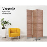 NNEDSZ 3 Panel Room Divider Screen Privacy Rattan Dividers Stand Fold Natural