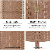 NNEDSZ 3 Panel Room Divider Screen Privacy Rattan Dividers Stand Fold Natural