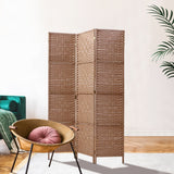 NNEDSZ 3 Panel Room Divider Screen Privacy Rattan Dividers Stand Fold Natural