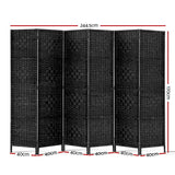 NNEDSZ 6 Panel Room Divider - Black