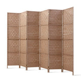 NNEDSZ 6 Panel Room Divider Screen Privacy Rattan Timber Foldable Dividers Stand Hand Woven